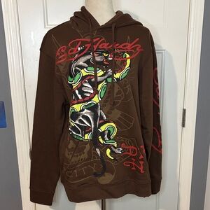 Ed Hardy Panther Snake Graphic Hoodie